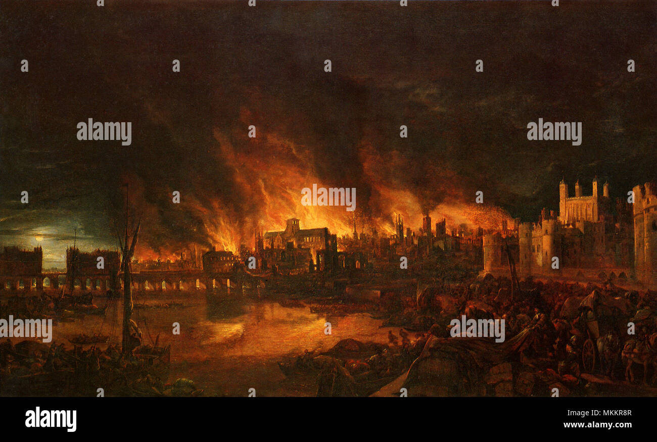 Großen Brand von London 1666 Stockfoto