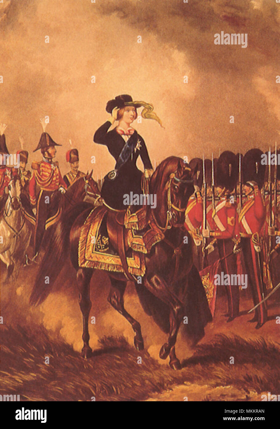Königin Victoria und Truppen Stockfoto