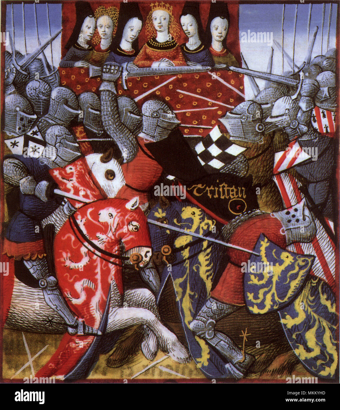 Ritter in der Schlacht Stockfoto
