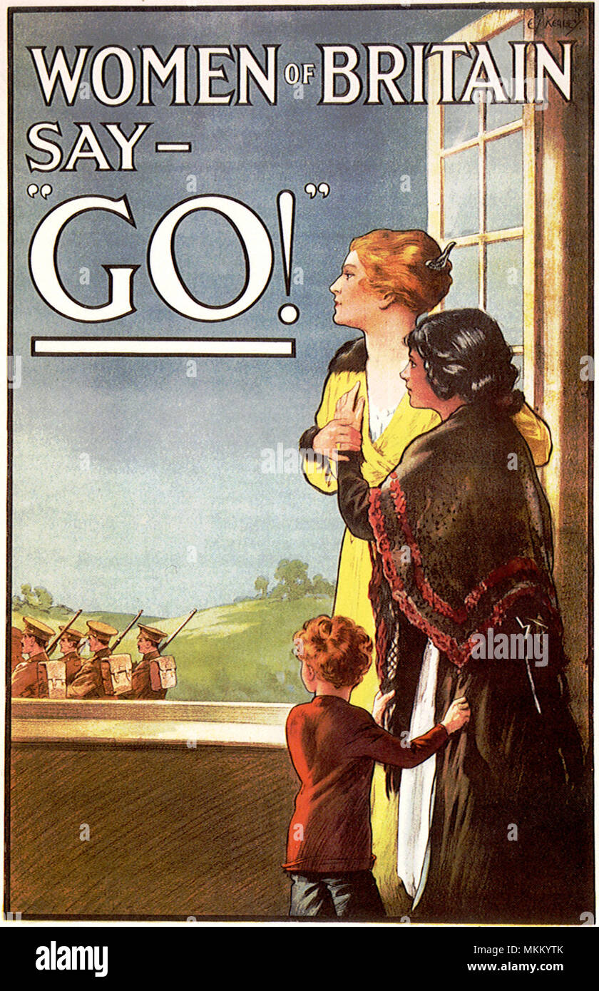 Soldaten verlassen Frauen Stockfoto