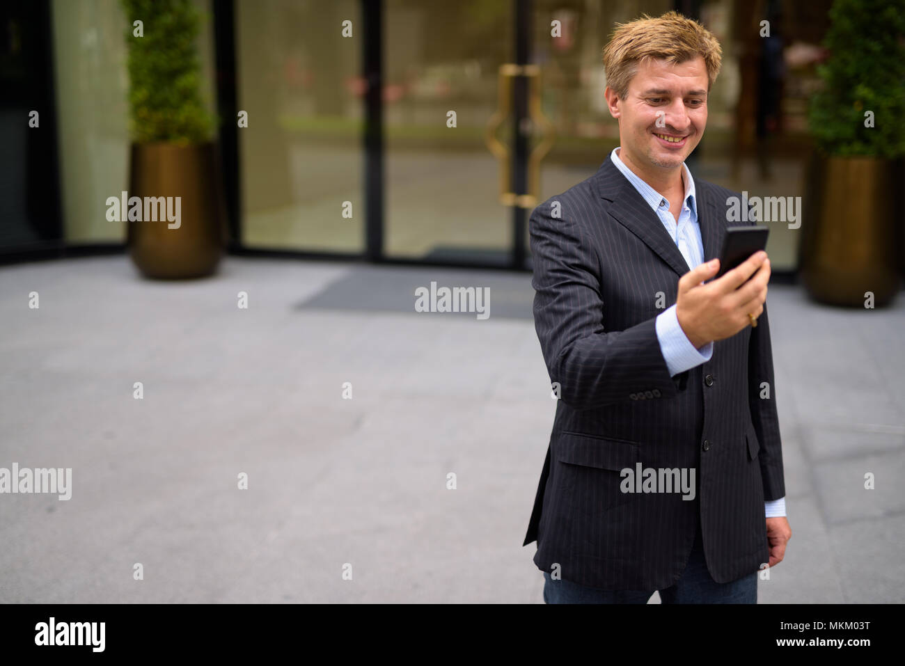 Geschäftsmann lebt seinen Alltag in Bangkok, Thailand Stockfoto