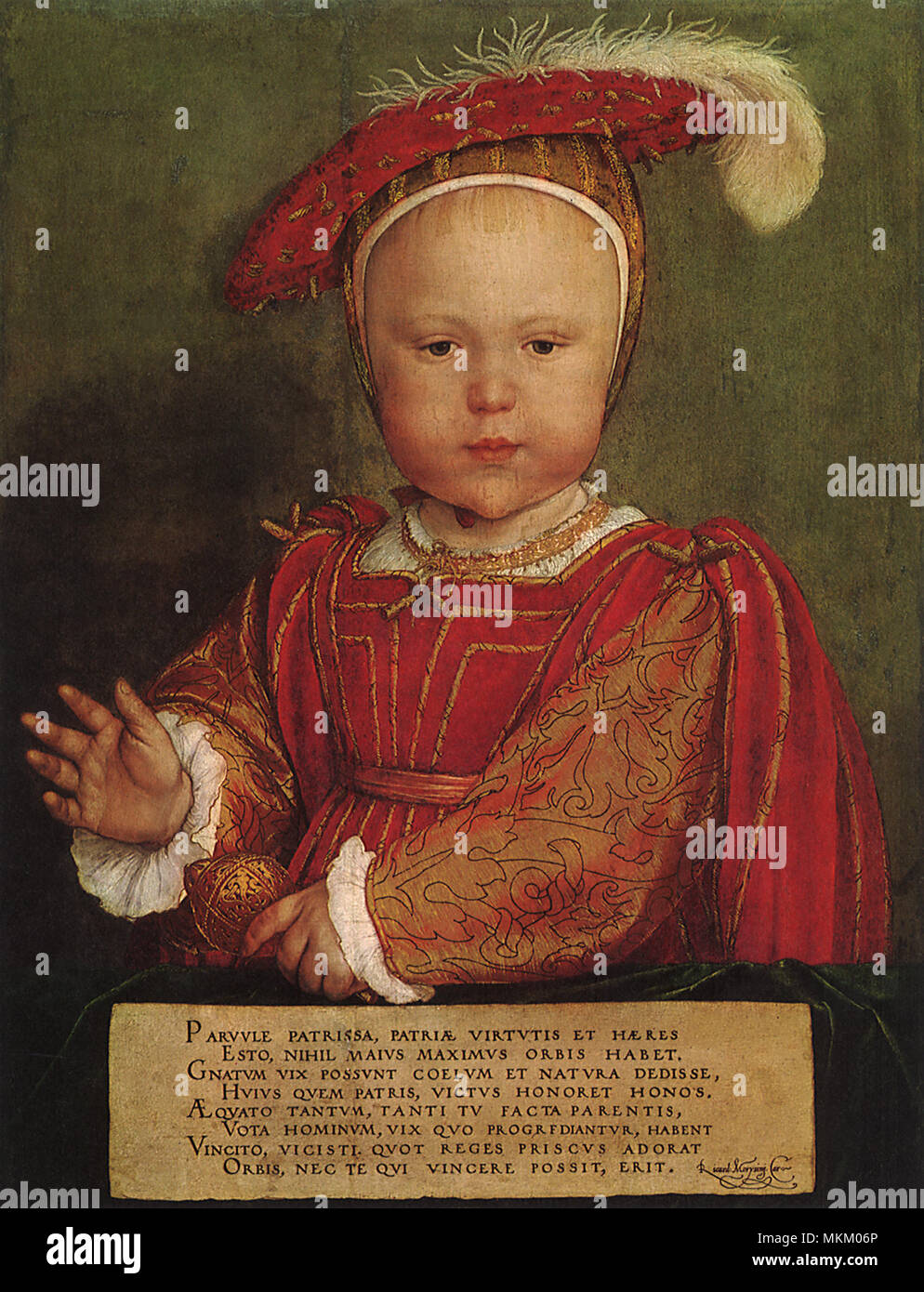 Edward VI als Kind 1538 Stockfoto