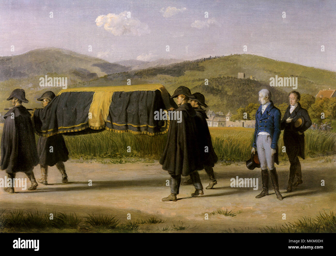 Kaiser Franz begleitet Soldaten mit Schatulle 1834 Stockfoto