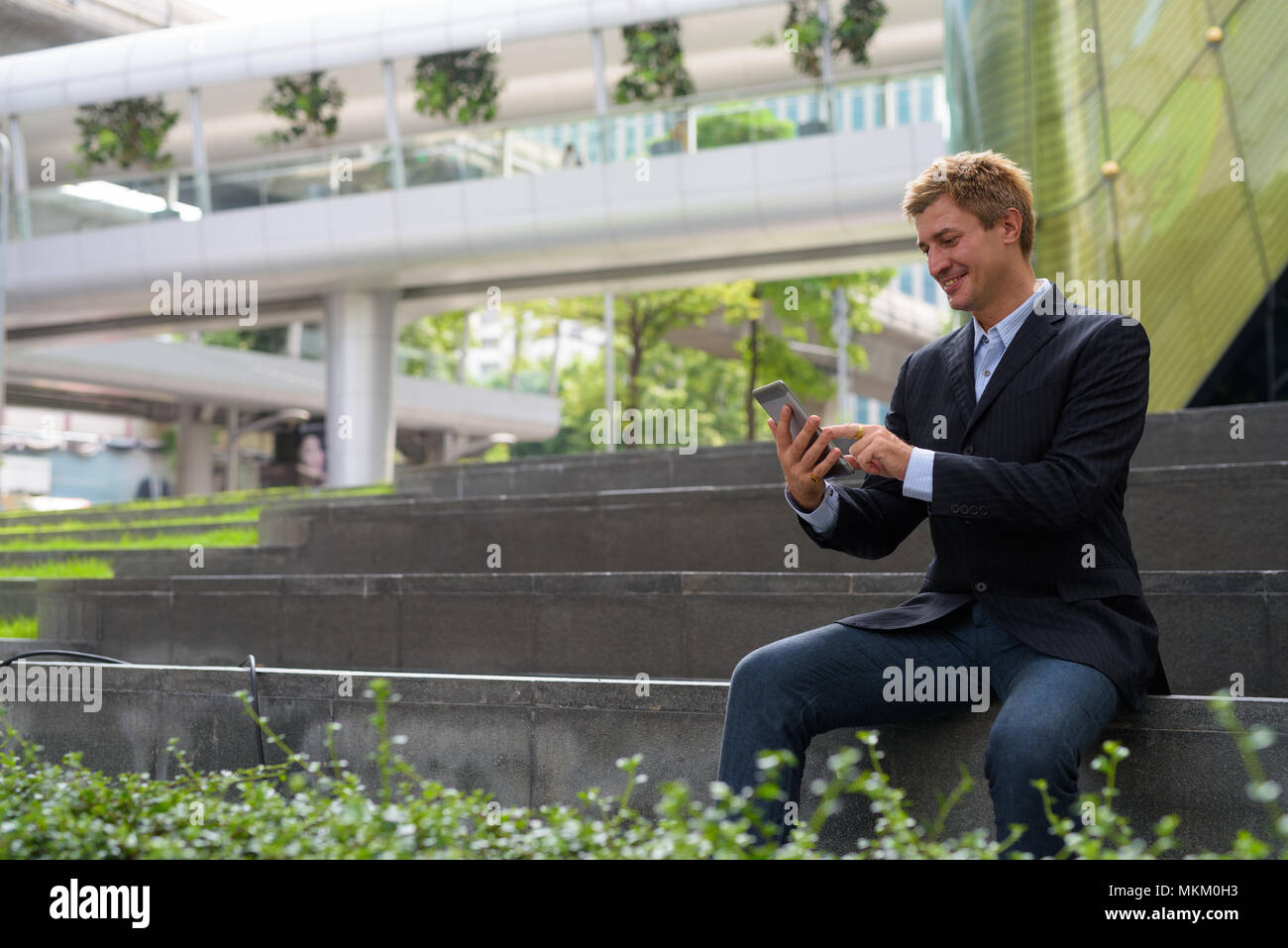 Geschäftsmann lebt seinen Alltag in Bangkok, Thailand Stockfoto