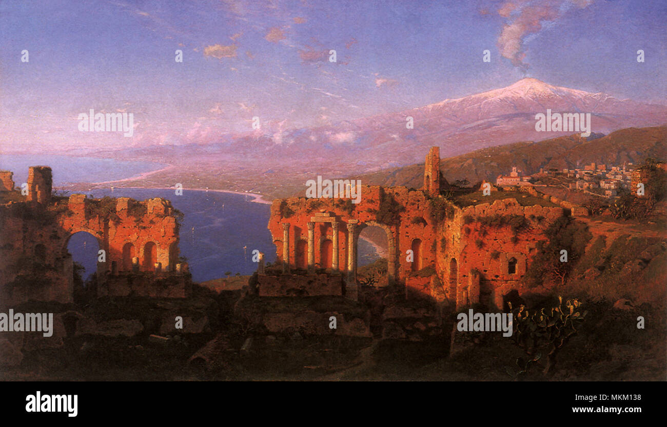 Ruinen der römischen Theater in Taormina, Sizilien Stockfoto