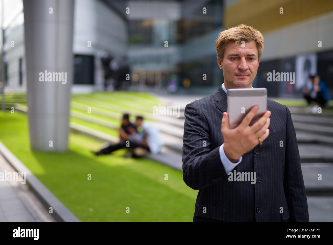 Geschäftsmann lebt seinen Alltag in Bangkok, Thailand Stockfoto