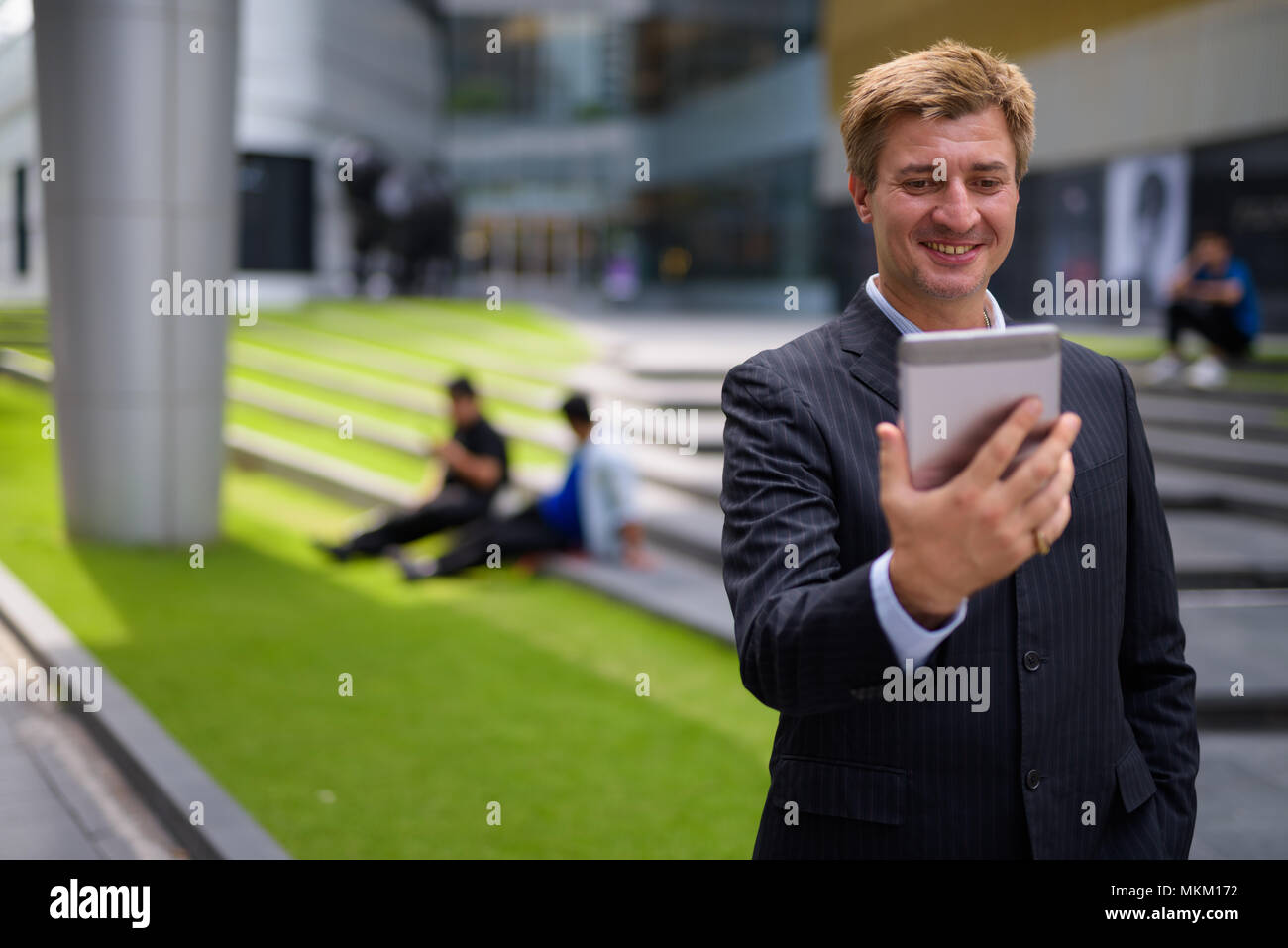 Geschäftsmann lebt seinen Alltag in Bangkok, Thailand Stockfoto