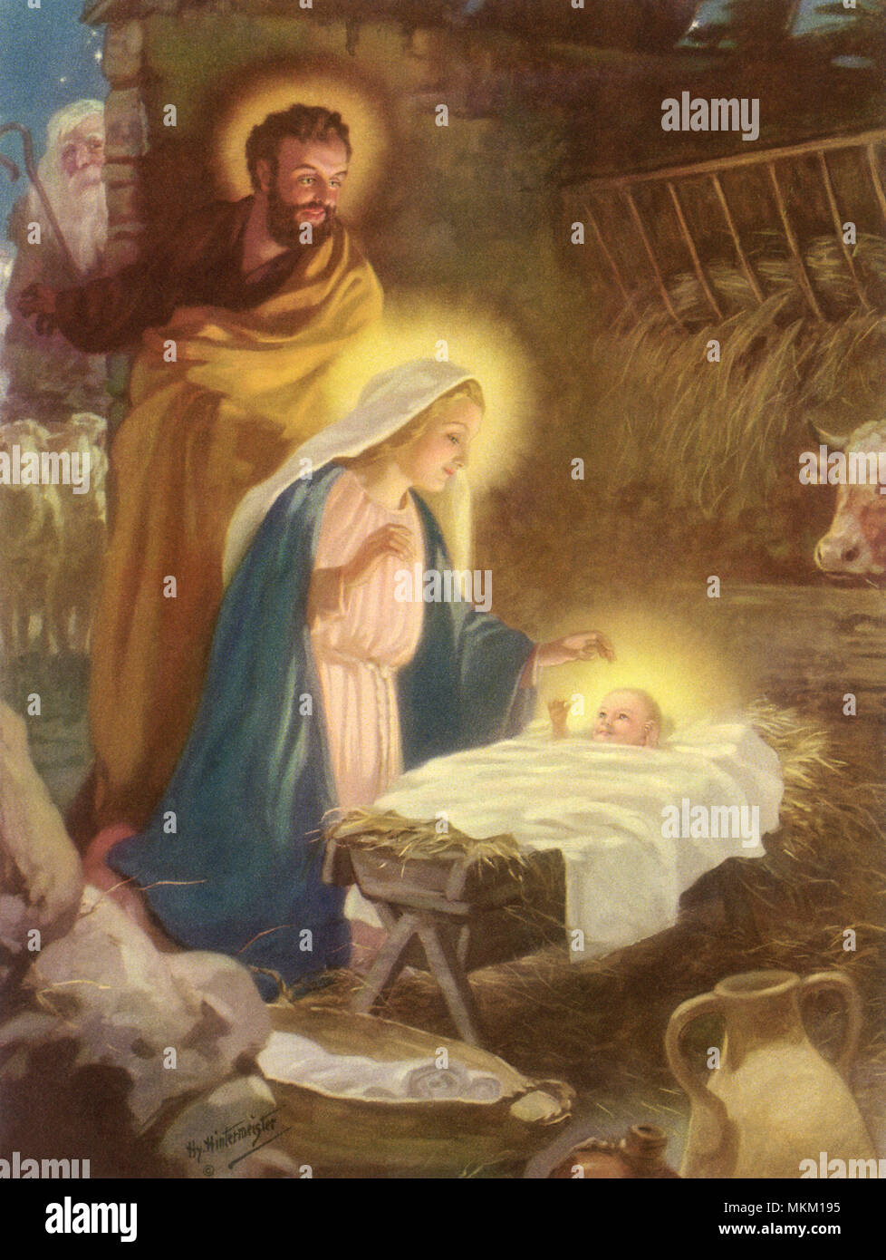 Joseph, Maria, Christus Stockfoto