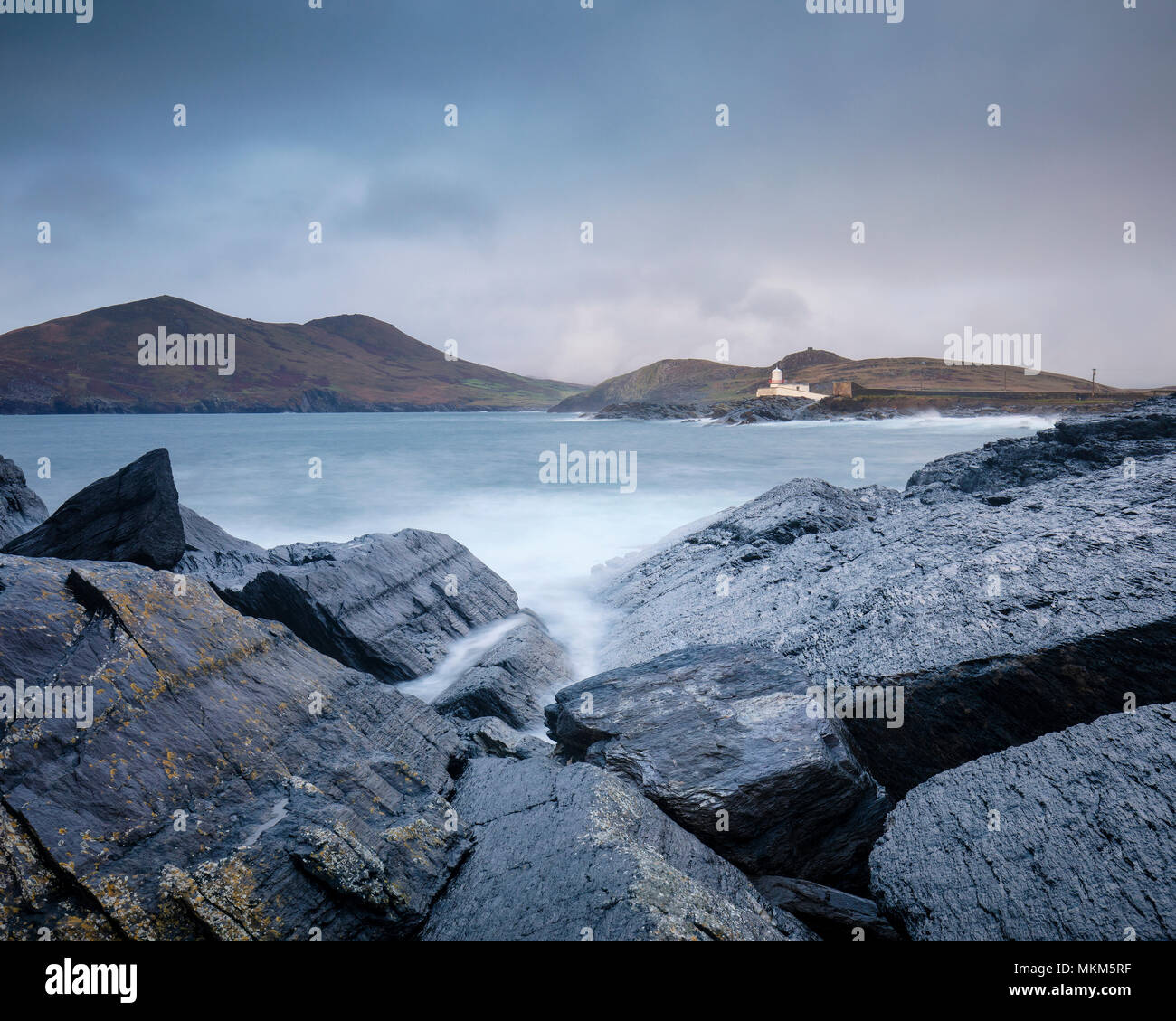 Wunderschöne Foto mit Blick auf Valentia Island Lighthouse County Kerry Irland Stockfoto