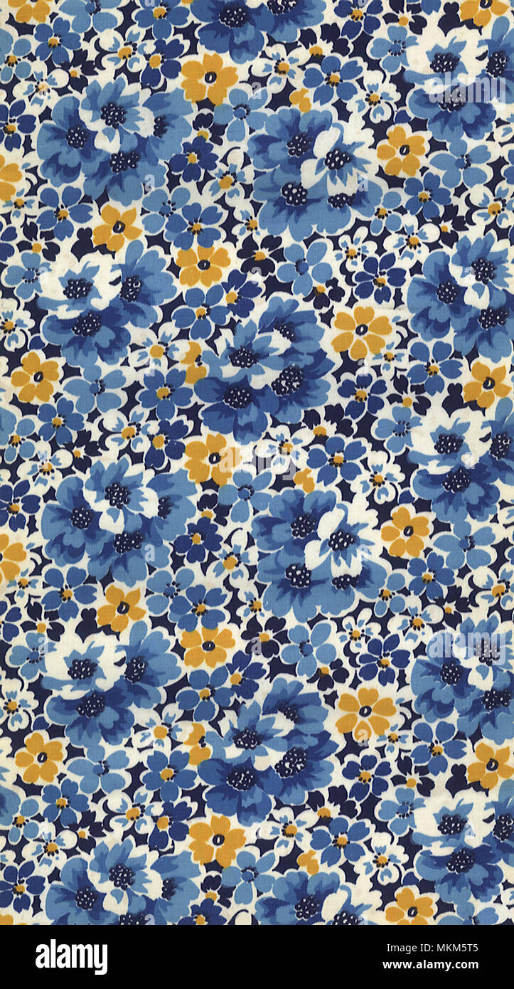 Blau und Gold Blumen Stockfoto