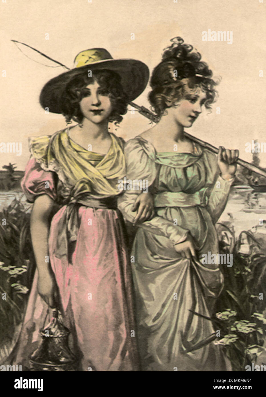 Freunde gegangen, Angeln Stockfoto