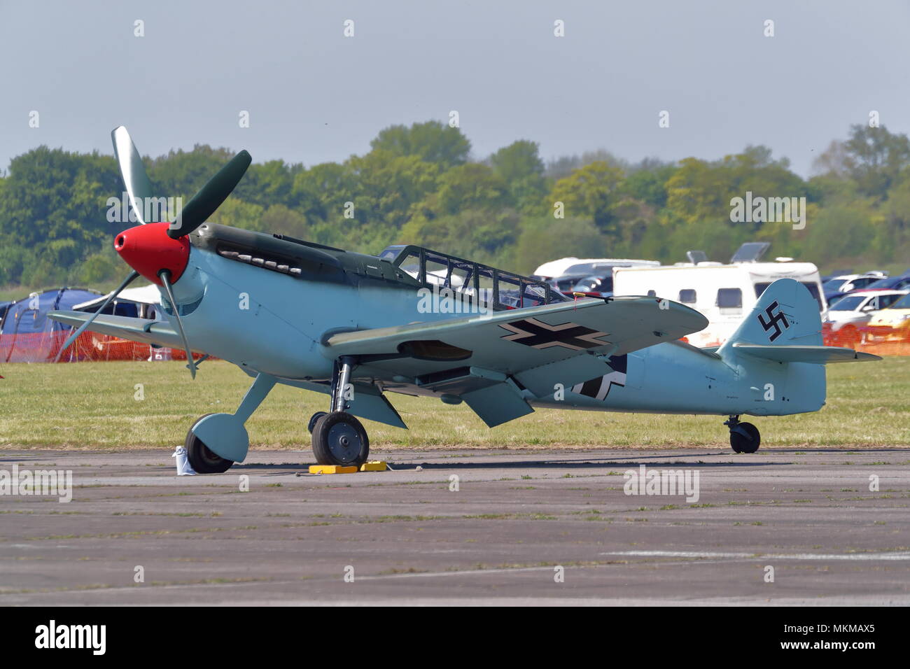 Eine deutsche Messerschmitt Me 109 auf Anzeige an die Abingdon Air & Land zeigen Stockfoto