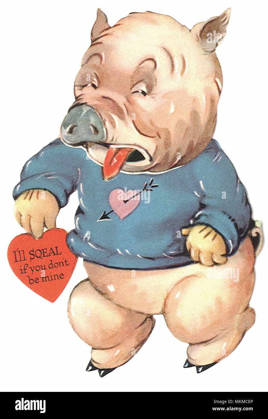 Schwein Valentine Stockfoto