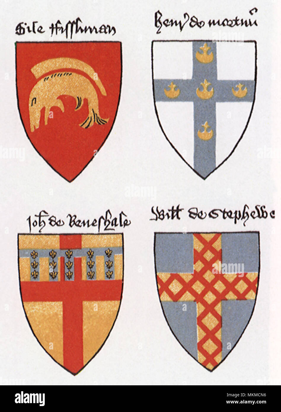 Vier Wappen Stockfoto