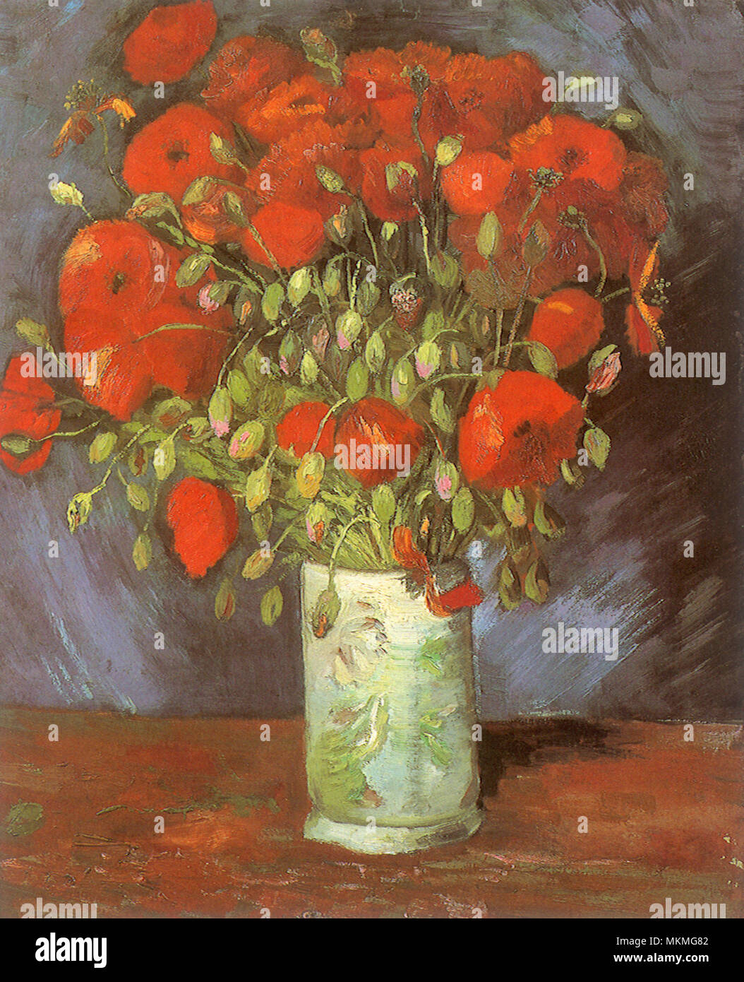 Vase mit Mohnblumen Stockfoto
