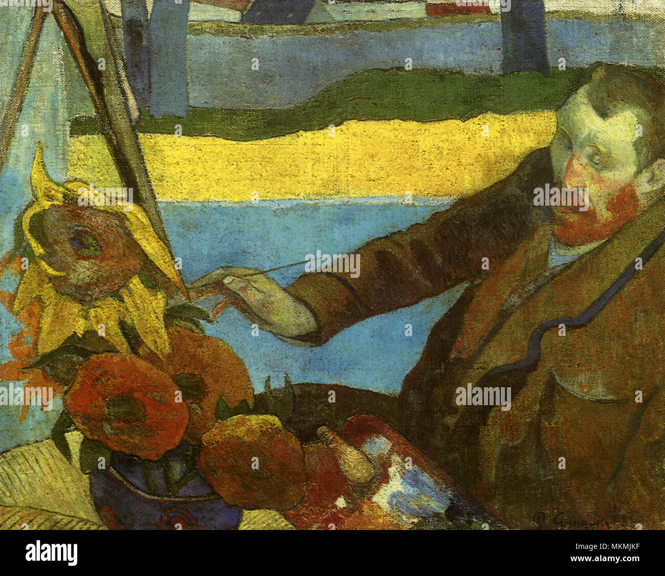 vincent-van-gogh-die-sonnenblumen-malt-fotos-und-bildmaterial-in