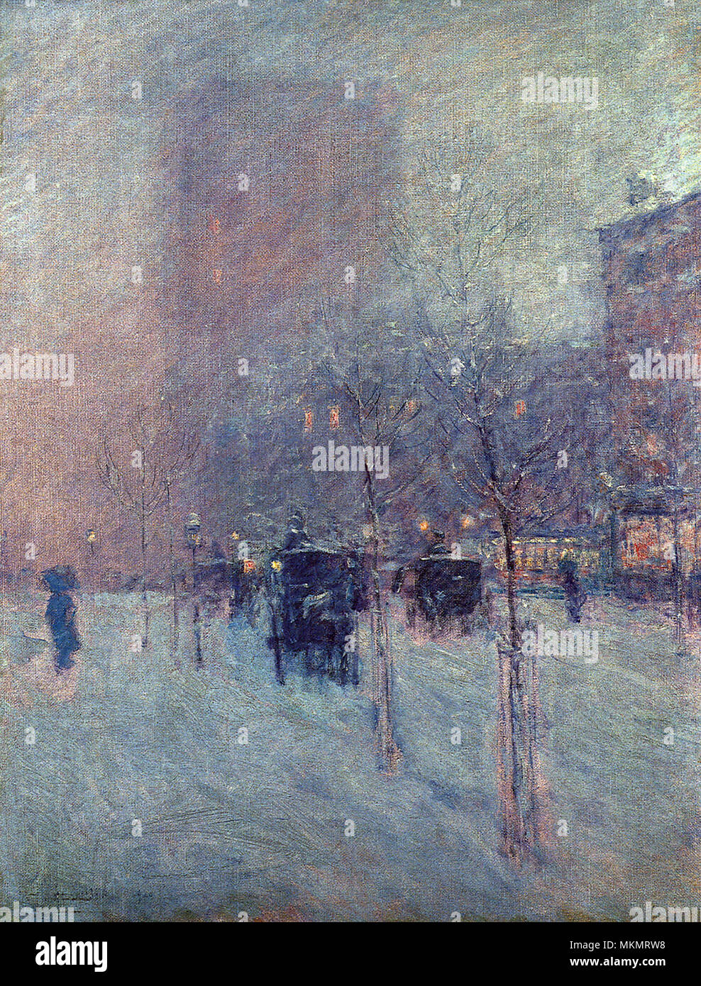 Am späten Nachmittag, New York, Winter Stockfoto