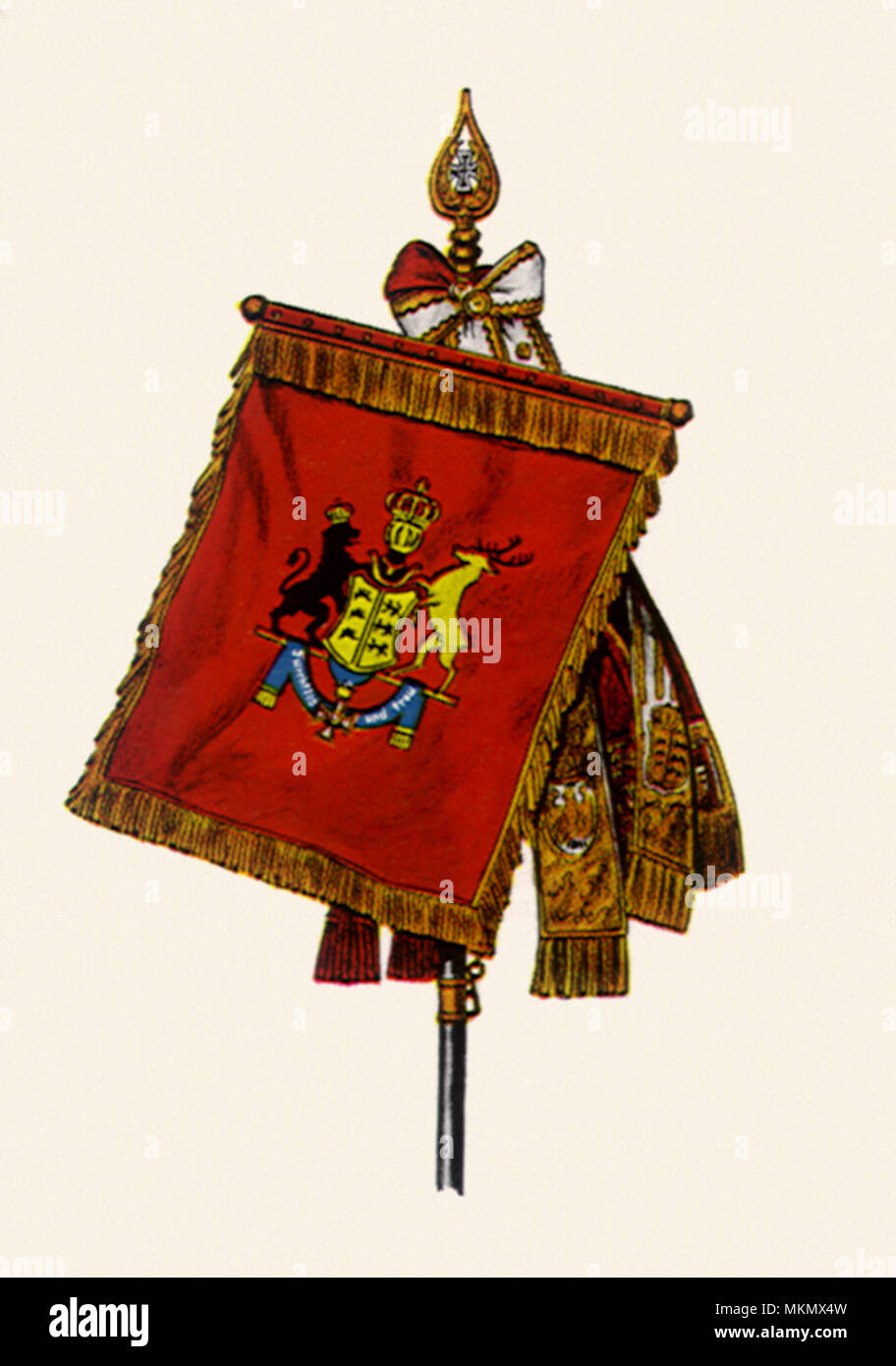 Banner auf Ribboned Pol 1830 Stockfoto