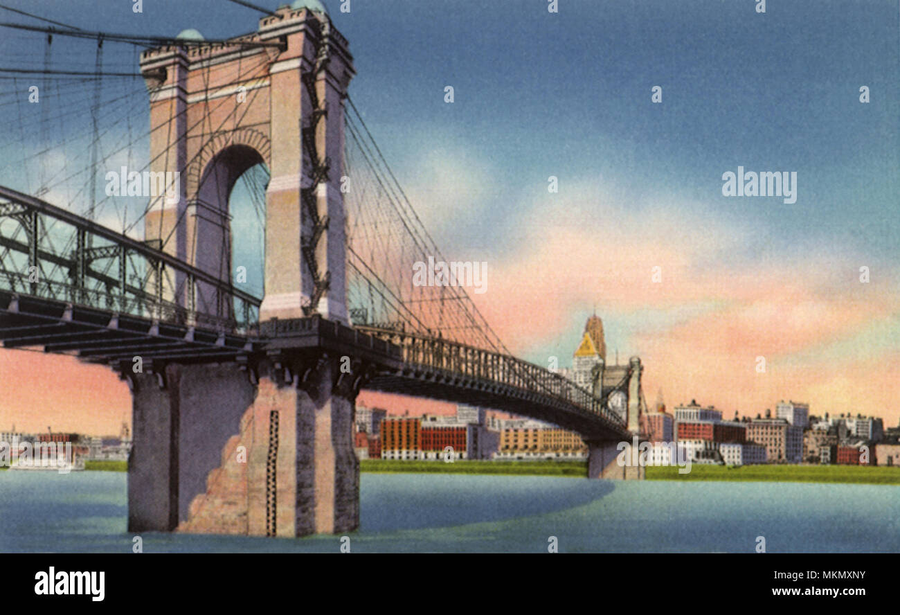 Suspension Bridge. Cincinnati. Stockfoto