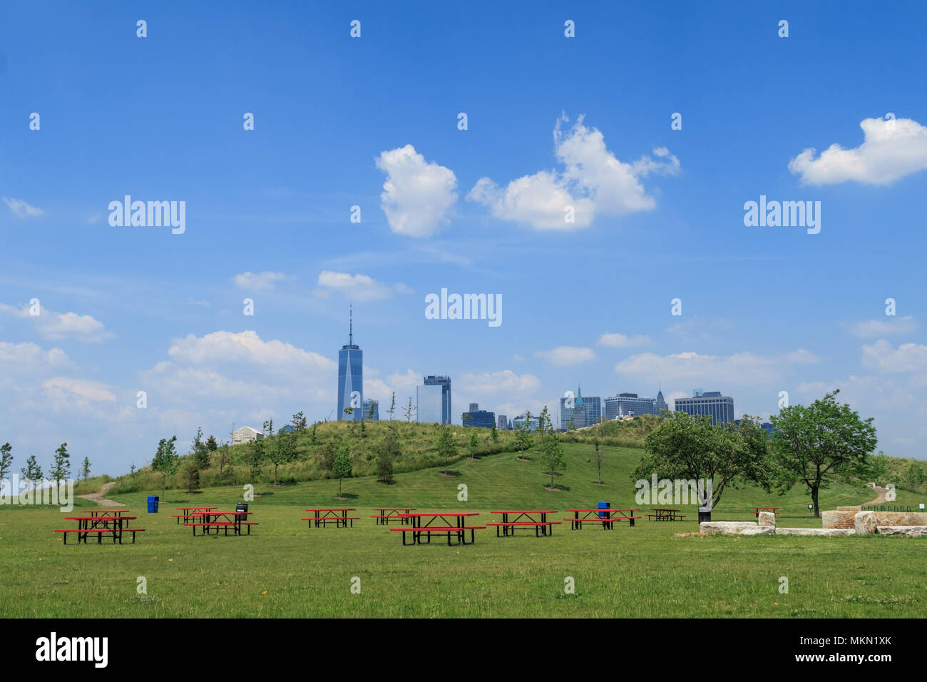 Blick von Governors Island Stockfoto