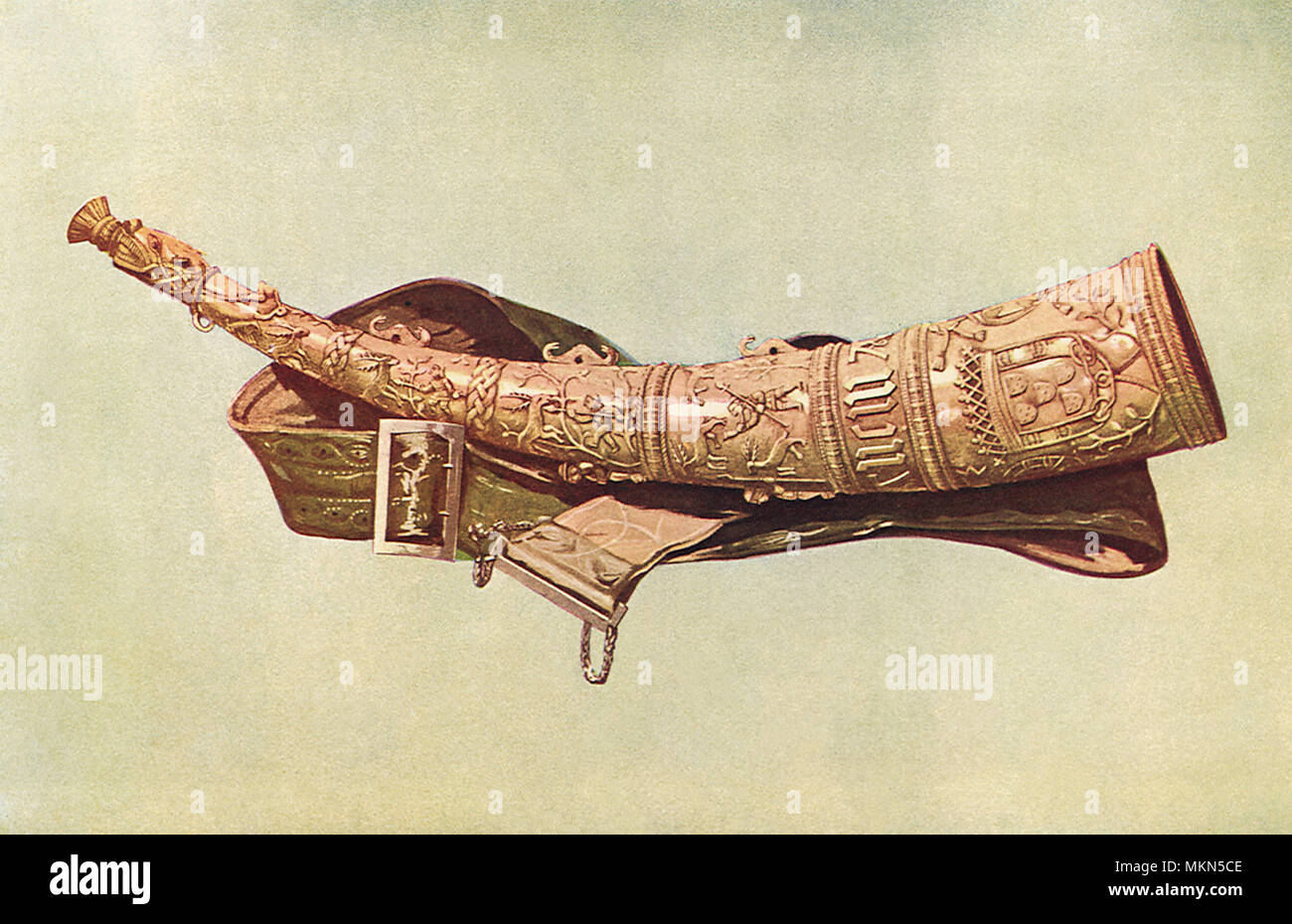Elfenbein Jagd Horn Stockfoto