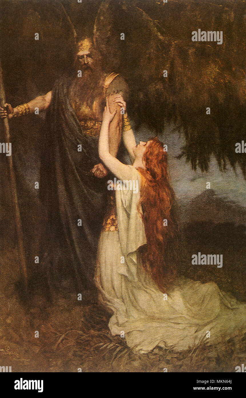 Brunhild und Odin Stockfoto