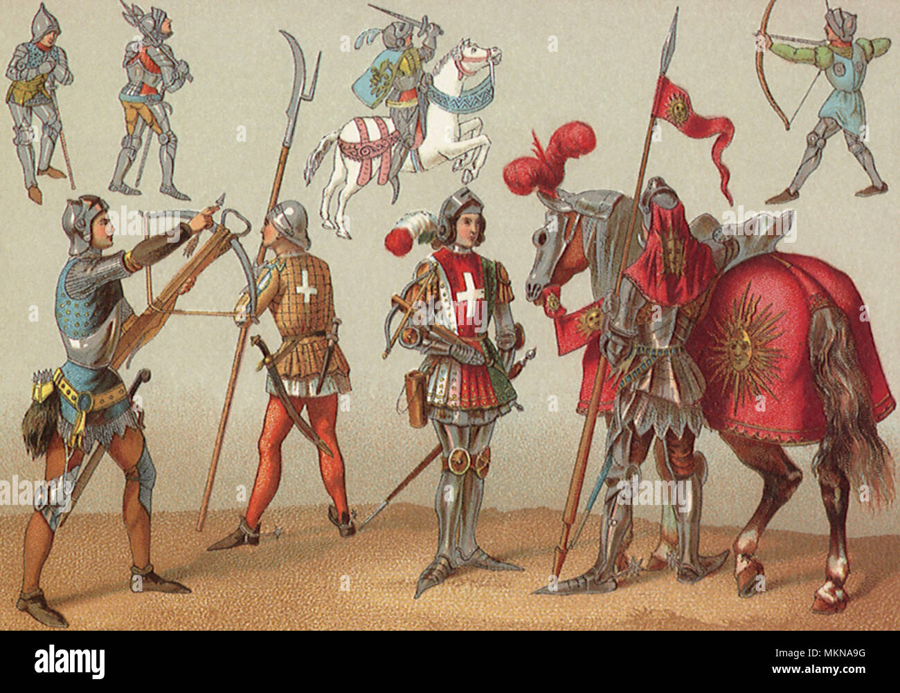 Ritter in Platte Rüstung Stockfoto