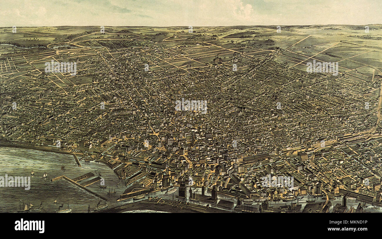 Die Stadt von Buffalo, New York 1880 Stockfoto