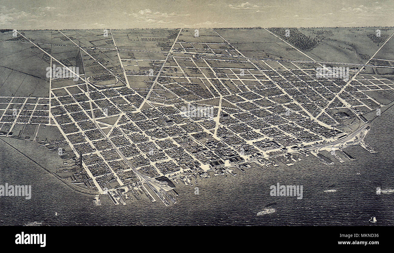 Stadt Sandusky, O. 1883 Stockfoto
