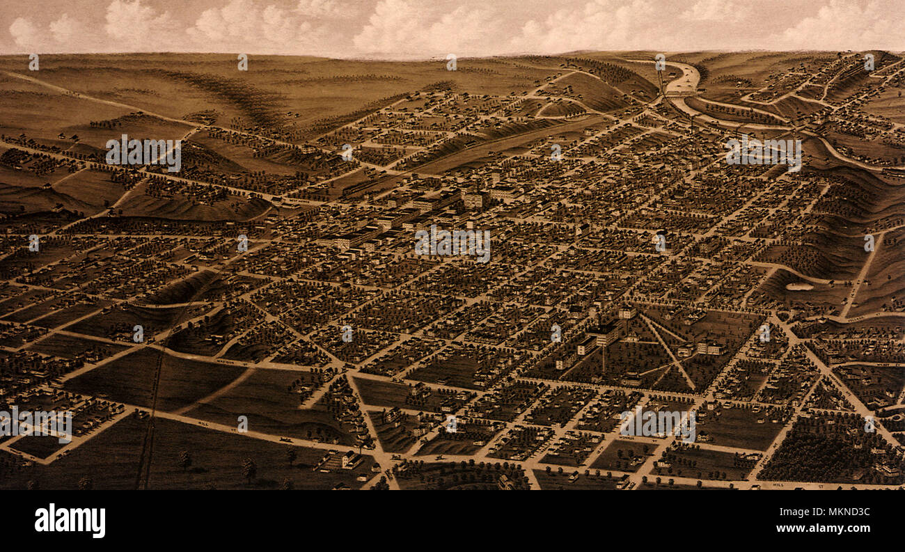 Panoramablick auf die Stadt von Ann Arbor 1866 Stockfoto