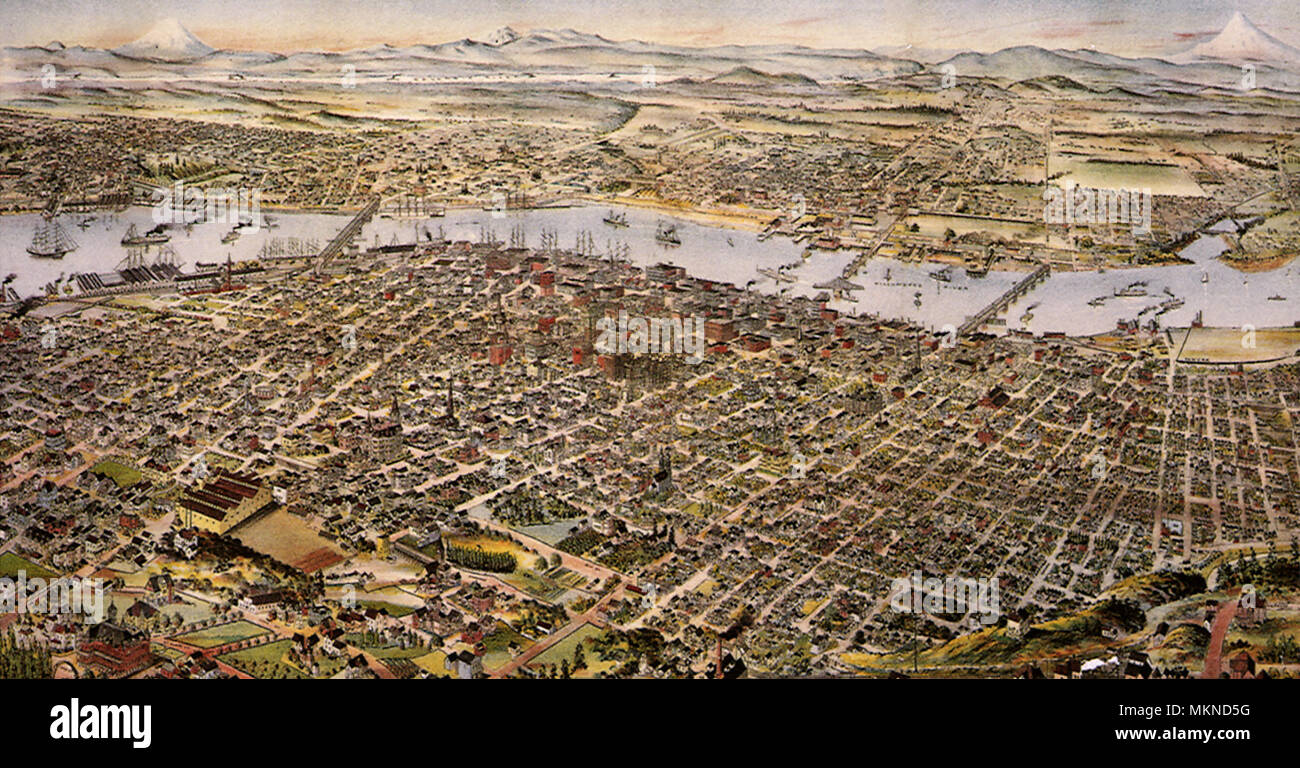 Portland, Oregon, 1890 Stockfoto