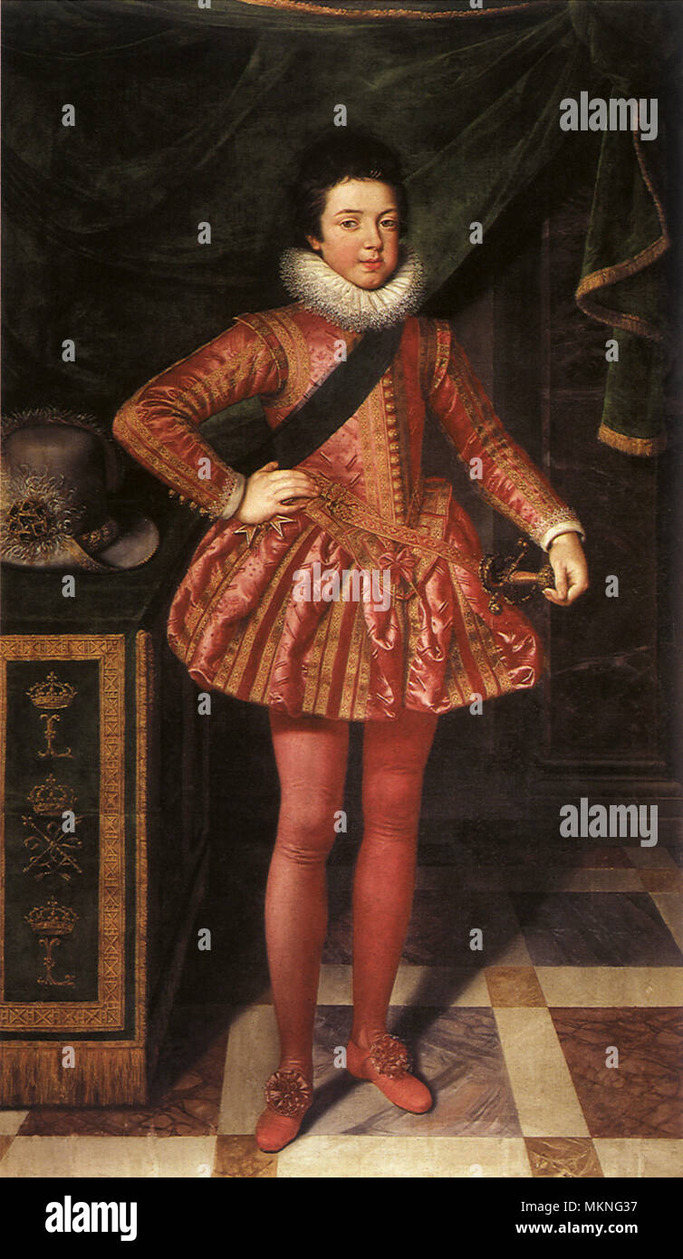 Portrait von Louis XIII. von Frankreich mit zehn Jahren 1611 Stockfoto