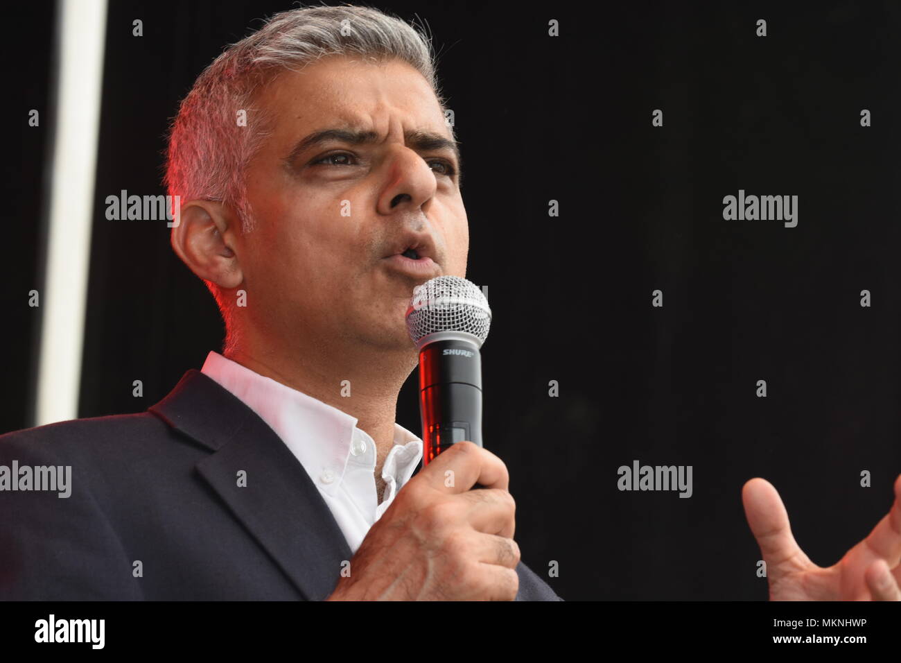 Sadiq Khan, Bürgermeister von London, dem Fest des Hl. Georg, Trafalgar Square, London, UK Stockfoto