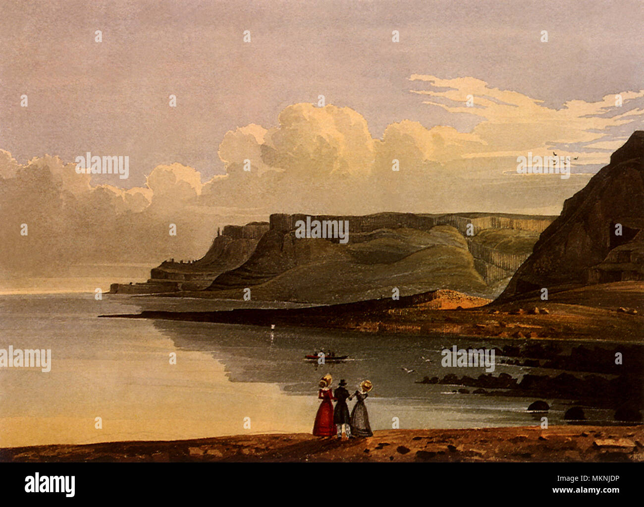 Blick nach Westen von der Giant's Causeway aus dem Stookans Stockfoto