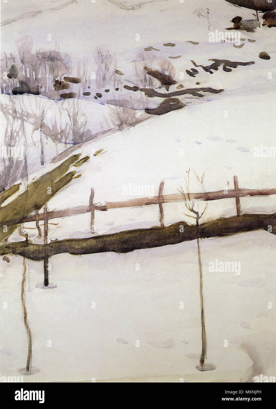 Eine Snow-Covered Feld Stockfoto
