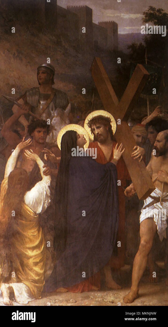 Christus Treffen seiner Mutter auf dem Weg zum Kalvarienberg Stockfoto