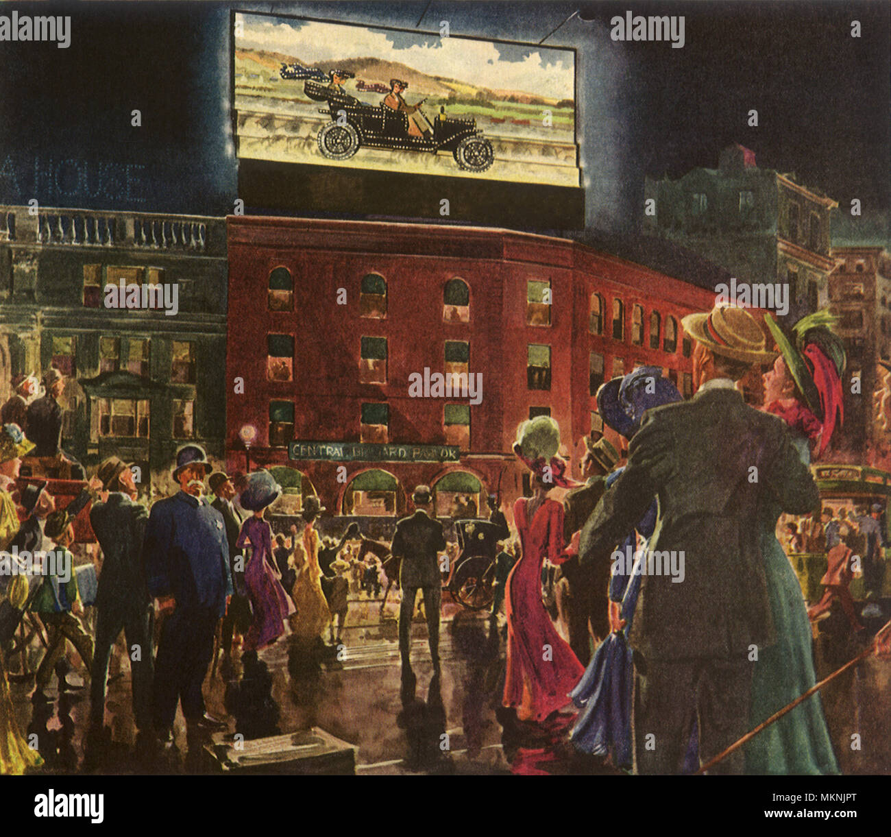 Leute sehen den Film von Ford-T Stockfoto