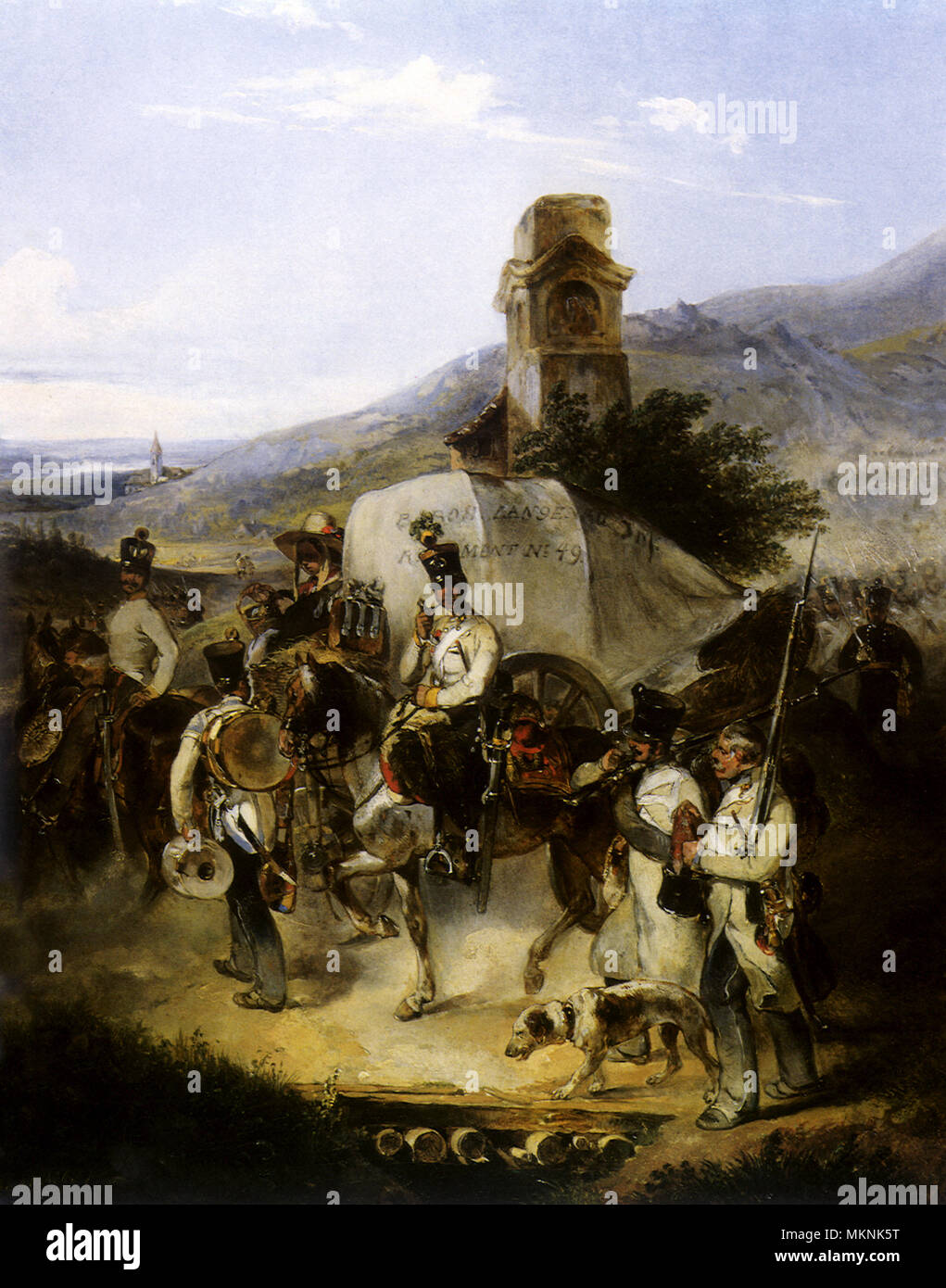 Der März der Infanterie Regiment Nr. 49 1840 Stockfoto