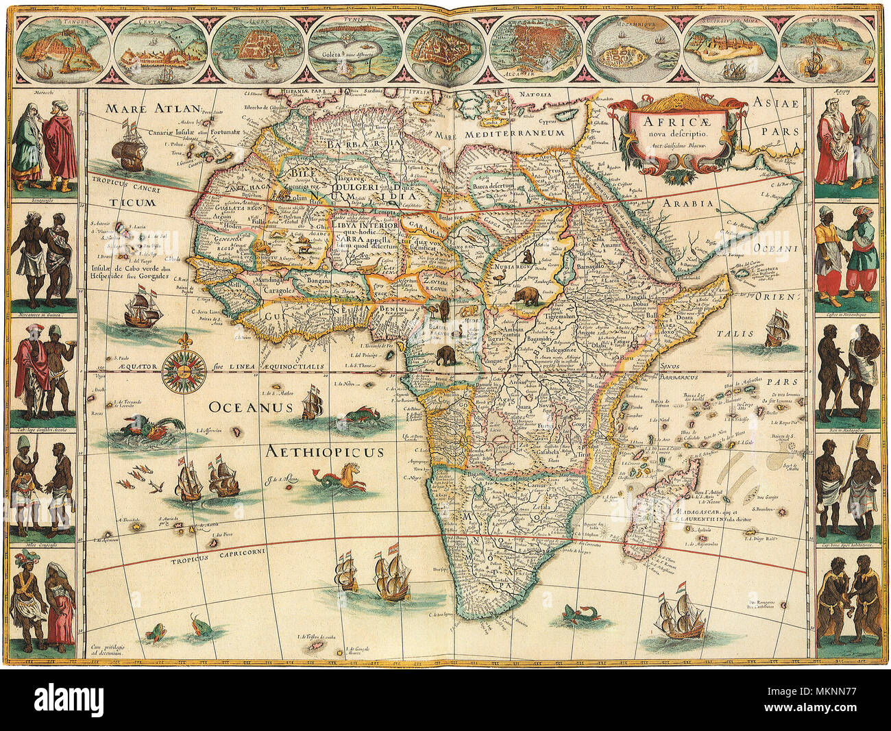 Karte von Afrika 1617 Stockfoto