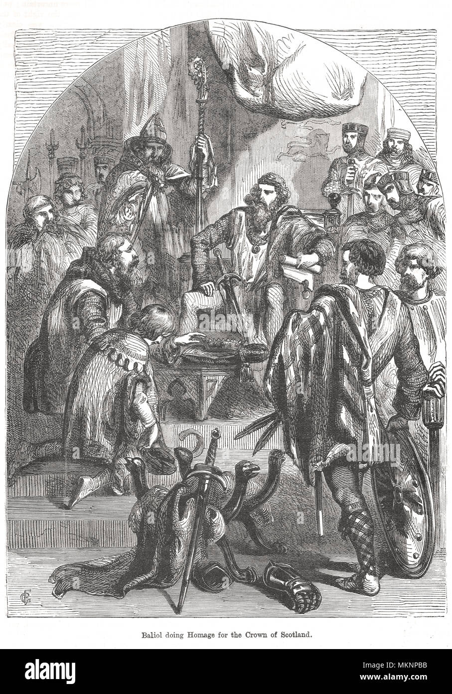 John Balliol, König der Schotten, Hommage zu Edward I. von England Stockfoto