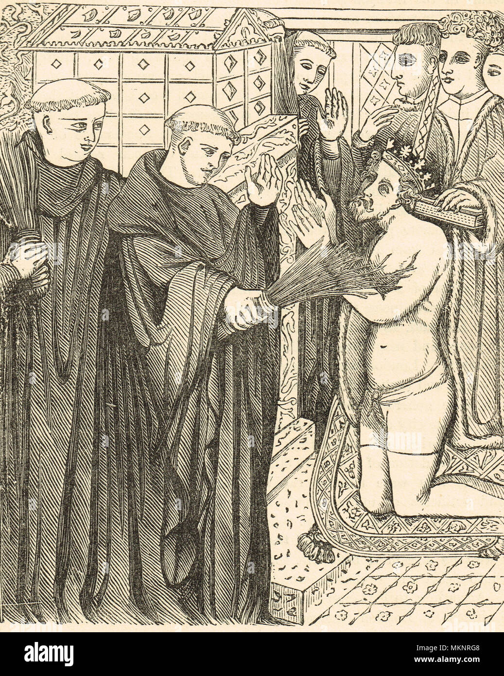König Heinrich II., der öffentlichen Buße an das Grabmal von Thomas Becket, Canterbury, 12. Juli 1174 Stockfoto