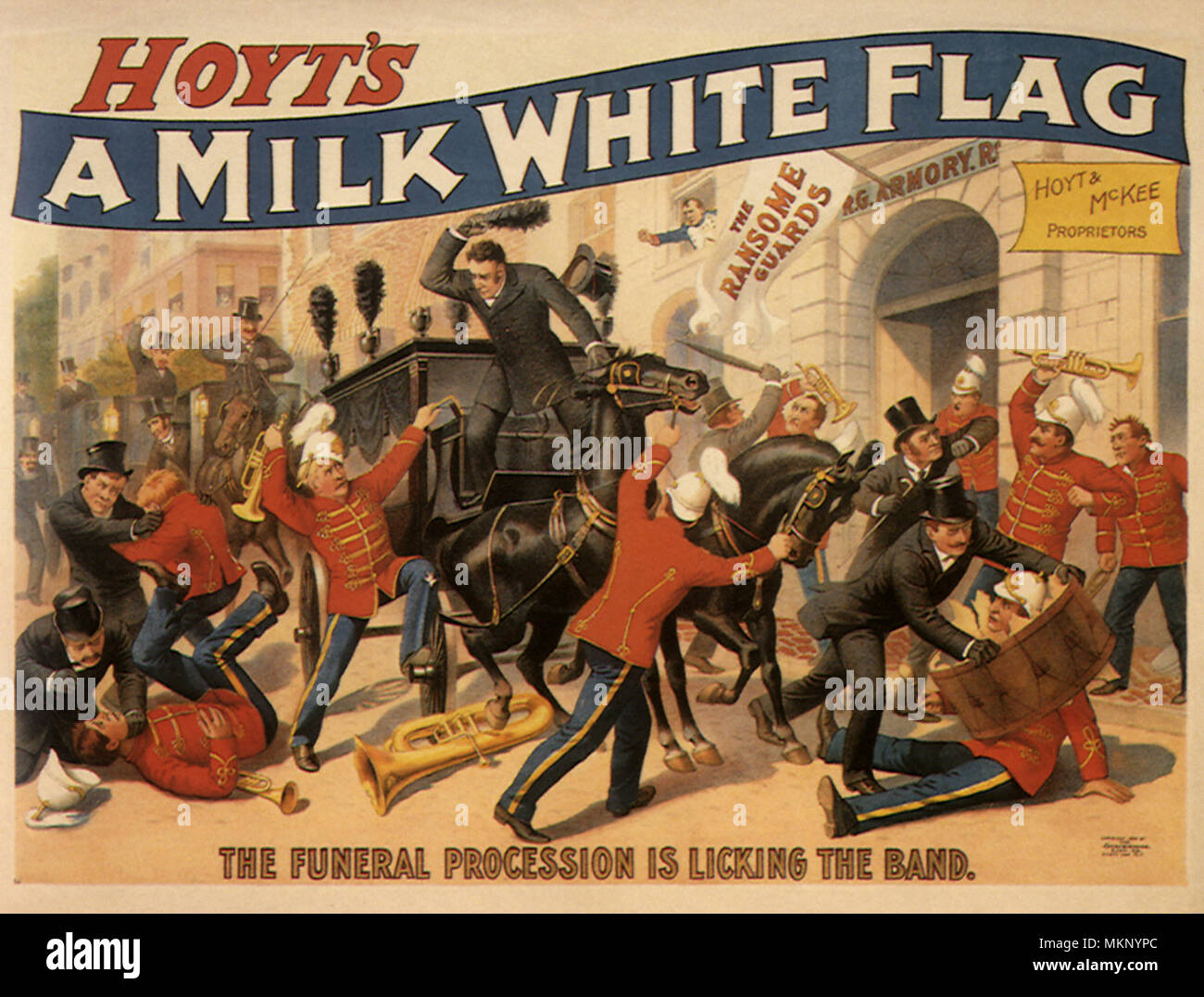 Eine Milch Weiße Flagge Stockfoto