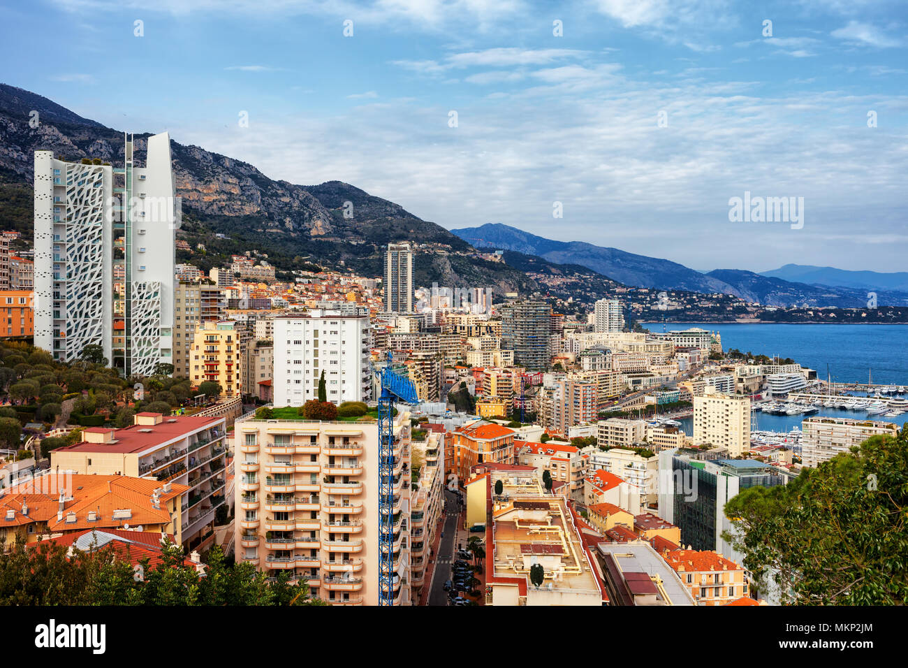 Monaco Fürstentum Stadtbild, Küsten unabhängige Stadt - Staat am Mittelmeer Stockfoto