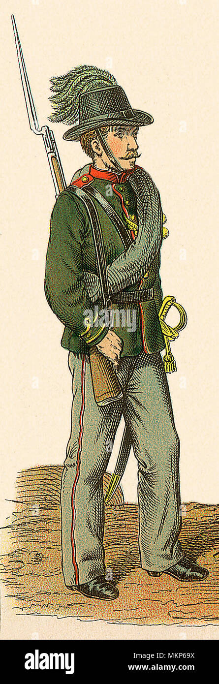 Soldat mit Feder Stockfoto