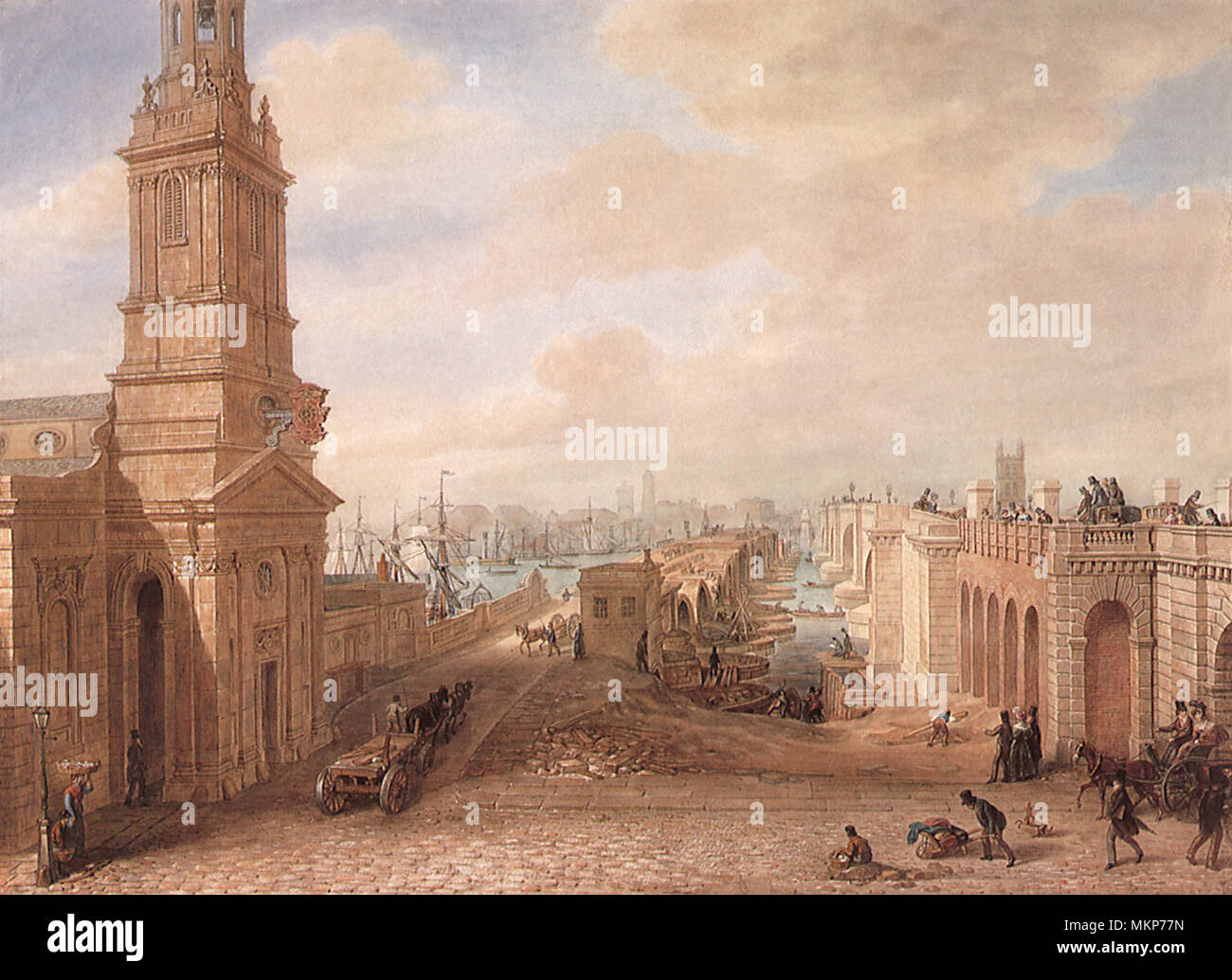 London Bridge ist Falling Down 1831 Stockfoto