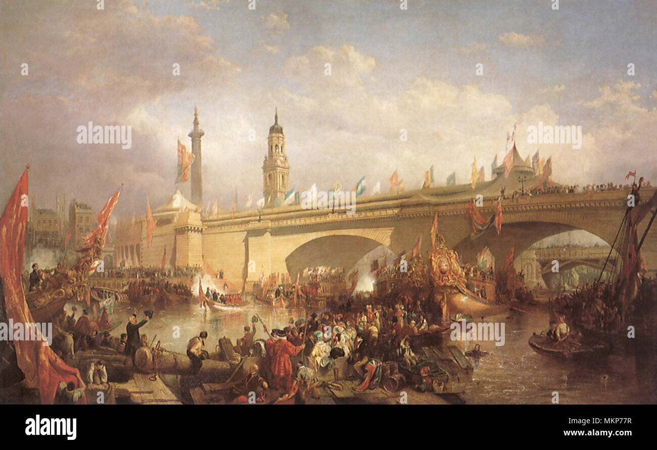 Eröffnung des neuen London Bridge 1831 Stockfoto