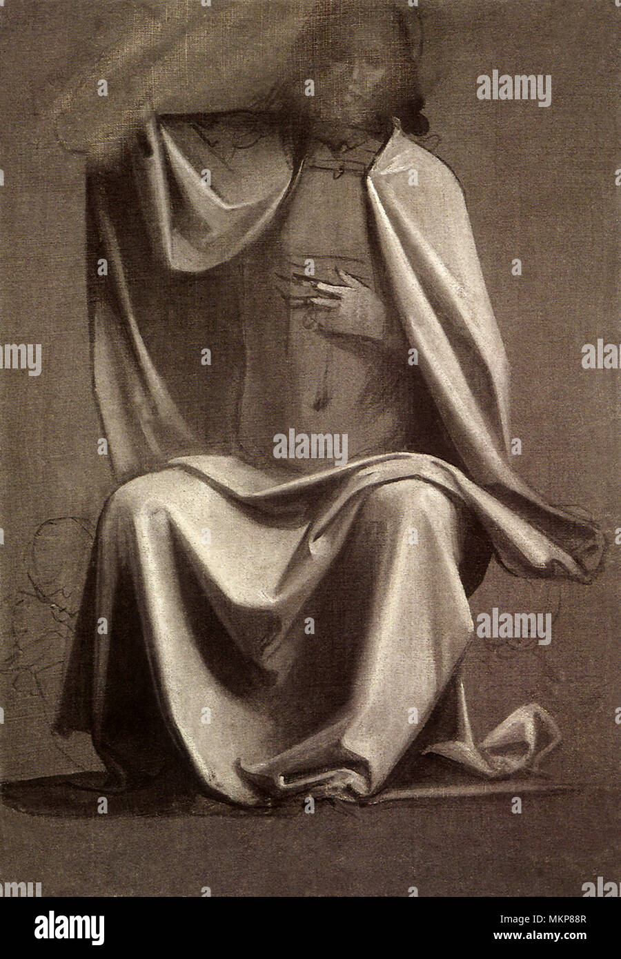 Vorhänge für eine Abbildung von Christus in den letzten Urteil Stockfoto