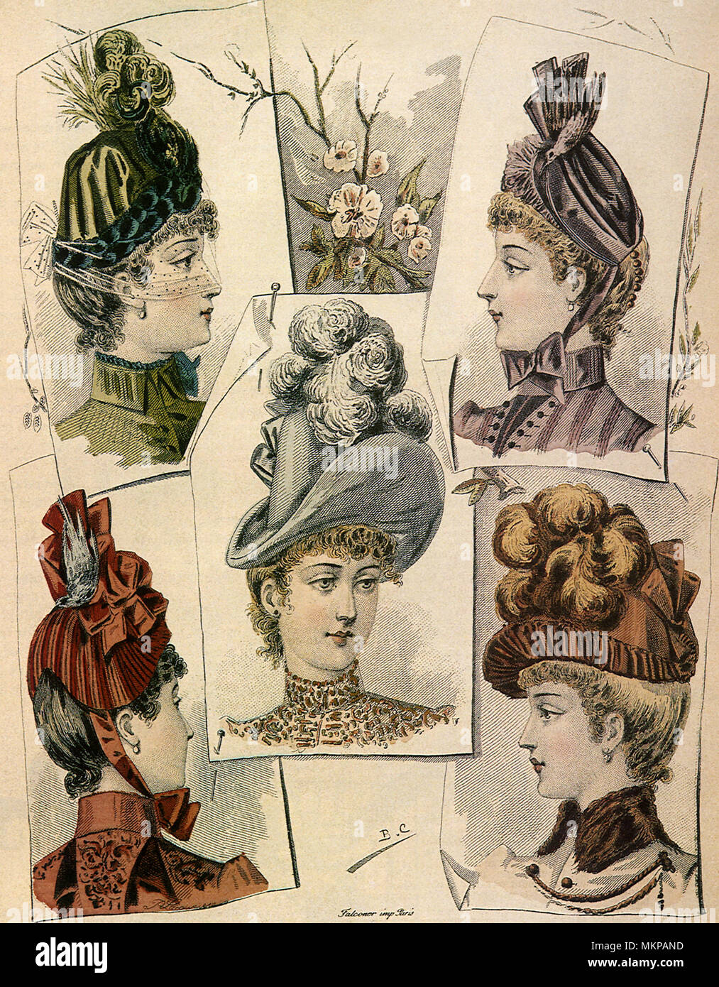Der modische Frauen Hüte Stockfoto