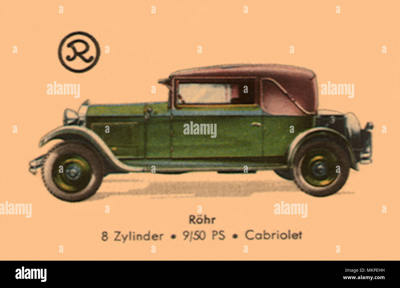1928 Rohr 8-Zylinder Cabrio Stockfoto