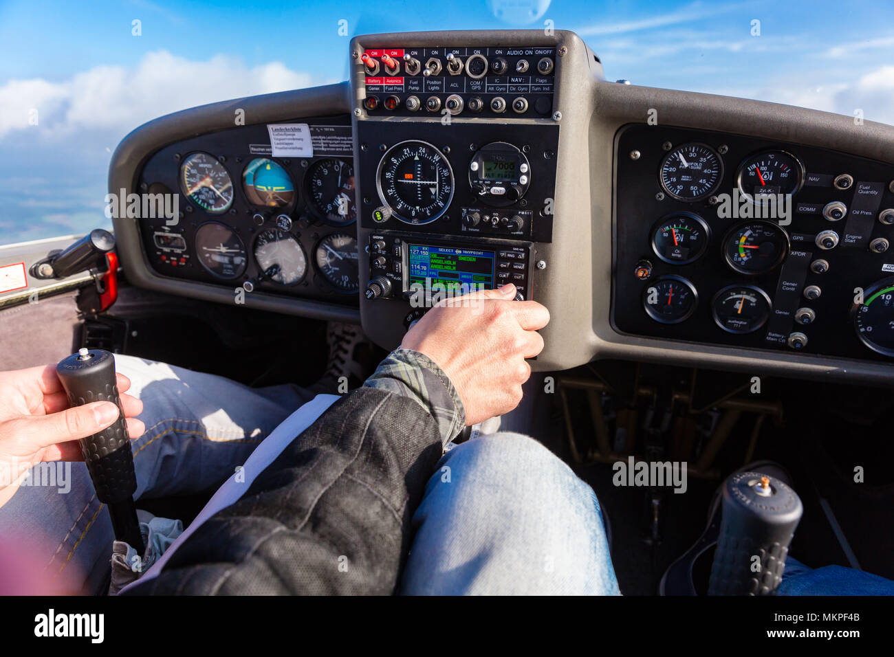 Private Pilot Sport Flugzeug Stockfoto